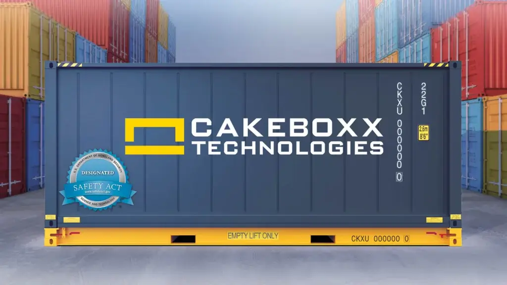 A doorless CakeBoxx® container with SAFETY Act designation as a QATT